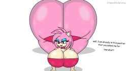 amy_rose anthro ass ass_bigger_than_body ass_bigger_than_breasts ass_bigger_than_head ass_bigger_than_torso barely_clothed big_ass big_breasts big_butt breasts dropedartist dumptruck_ass enormous_ass furry furry_only hedgehog huge_ass huge_breasts kneeling pink_body pink_fur sega smiling sonic_(series) sonic_the_hedgehog_(series) talking text thick_ass thick_thighs wide_hips