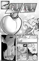 <3_eyes anthro black_and_white breasts comic digital_media_(artwork) dragon female halftone heart hi_res inverted_nipples kobold male monochrome morel_(scalesindark) nipples nude reptile scalesindark scalie small_breasts zinny_(scalesindark)