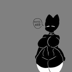 aki_the_cat alaki_zezo big_ass big_breasts black_fur cat_ears cat_tail catgirl feline hourglass_figure huge_ass huge_breasts huge_hips huge_thighs monochrome nude stockings the thick_thighs thin_waist voluptuous wide_hips