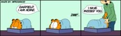 anal anal_sex bodily_fluids comic domestic_cat duo english_text felid feline felis forced garfield_(series) garfield_the_cat gay hi_res human inprogress interspecies jon_arbuckle male male/male mammal penetration rape sex size_difference tears text