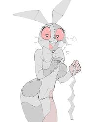 <3_eyes anthro art blush bodily_fluids breasts breath buckteeth condom condom_packet_strip drooling female five_nights_at_freddy's genitals heart hi_res humanoid khatnid lagomorph leporid looking_at_viewer mammal nude panting pussy rabbit ribbons saliva scottgames sexual_barrier_device solo stitch_(disambiguation) teeth tight_suit vanny_(fnaf) video_games whiskers