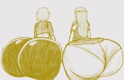 2girls a_link_between_worlds ass_expansion ass_in_dress big_ass big_butt bottom_heavy breath_of_the_wild bubble_ass bubble_butt butlova expansion huge_ass hyper hyper_ass long_hair massive_ass multiple_girls nintendo princess_zelda tears_of_the_kingdom the_legend_of_zelda thick_thighs zelda_(a_link_between_worlds) zelda_(tears_of_the_kingdom)