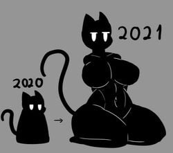 2020s aki_the_cat alaki_zezo big_ass big_breasts black_fur cat_ears cat_tail catgirl feline hourglass_figure huge_ass huge_breasts huge_hips huge_thighs nude the thick_thighs thin_waist voluptuous wide_hips