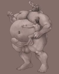 3boys bald balls ballsack bara beard belly big_belly body_hair erection facial_hair foreskin gay hairy hairy_male huge_belly huge_cock humanoid_penis hypnicjerk_(artist) intact long_foreskin male male_nipples male_only masculine monochrome nude_male oral_vore orc penis pointy_ears scrotum size_difference testicles tusks uncut unretracted_foreskin veiny_penis vore