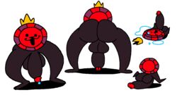 anthro ass balls big_butt bodily_fluids checker crown cum deltarune genital_fluids genitals king_round male penis solo superiorfox undertale_(series) video_games