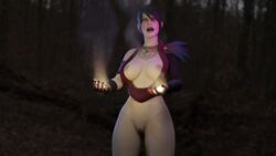 1girls 3d big_breasts blender blender_(software) bottomless dom3d dragon_age dragon_age_origins exposed_breasts exposed_pussy female_only fire looking_at_viewer magic morrigan_(dragon_age) shaved_pussy solo solo_female wide_hips