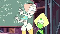 accurate_art_style anal_beads anal_beads_pull breasts gem_(species) green_hair green_skin muffintop nipples pearl_(steven_universe) peridot_(steven_universe) screencap screenshot screenshot_edit steven_universe tagme wide_hips