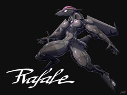 aeromorph aircraft gun-modoki living_aircraft living_machine medium_breasts muscular muscular_thighs simple_background