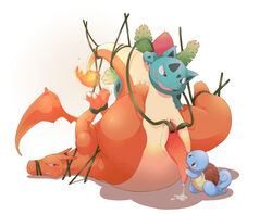 blue_skin blush bondage bound charizard chubby claws crying cum cum_on_floor cum_on_penis cute dragon erection fire happy ivysaur leaves licking lizard looking_back looking_down lying male nintendo orange_skin penis plain_background plant pointy_ears pokémon_(species) pokemon pokemon_(species) pokemon_rgby raised_arm reptile sad scalie shadow sharp_teeth shell smile squirtle teeth tongue tongue_out turtle vine_gag vines white_background wings young