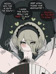 cedric_dewitt danganronpa danganronpa_v3 female female_focus front_facing_with_ass human_monokuma hunan_monokuma kirumi_tojo male monokuma penis sucking sucking_penis toujou_kirumi