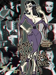 00s 1girls 2000s 2006 black_hair blue_eyes celebrity female female_only halloween jesus_torrealba long_hair maila_nurmi real_person solo tagme the_vampira_show vampira