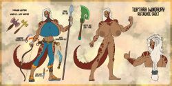 2023 2023s abs blue_clothing blue_pearls blue_tongue breasts brown_sclera brown_tail dagger exposed_breasts exposed_pussy female hand_wraps handwraps huge_breasts lizardfunbags massive_breasts pearl_necklace pearls pussy red_nails red_scales ref_sheet refrence scaled_forearms scales scalie scalie_female scalie_humanoid sharp_teeth small_waist spear tail theropod_art_(lizardfunbags) tua'tara_windfury white_hair yellow_eyes