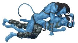 2boys avatar avatar:_the_way_of_water blue_skin gay gay_sex jake_sully male male_only miles_quaritch na'vi rivals