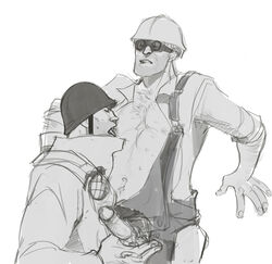 2boys 2d engineer engineer_(team_fortress_2) human human_male human_only male male_only soldier soldier_(team_fortress_2) tagme team_fortress_2 yaoi
