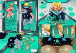 2girls body_control breasts comic comic_page crabhorn curvy dc dc_comics enormous_ass enormous_breasts exposed_ass exposed_breasts exposed_pussy female gloves justice_league kara_zor-el kara_zor-l kiss kiss_on_lips kissing large_ass large_breasts latex_suit mind_control naked page_10 page_11 power_girl pressed_against pressed_together pussy stockings supergirl tentacle thick_thighs tongue_kiss wide_hips