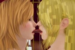 3d bathroom blonde_hair dead_or_alive futanari helena_douglas human intersex tina_armstrong tongue_licking xnalara xnalara_futanari