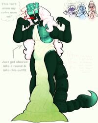 007n7 007n7_(forsaken) 1x1x1x1 1x1x1x1_(forsaken) ambiguous_gender black_body breasts bulge bulge_through_clothing bulge_under_clothes dress forsaken_(roblox) green_body internal_thoughts one_breast_out prrmaprmrse shedletsky shedletsky_(forsaken) tagme two_time two_time_(forsaken) white_hair
