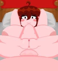 1boy 1girls anal anal_focus anal_insertion anal_sex animated anus areola areolae arms_behind_head auburn_hair background beat_banger bed bedroom belly_expansion black_eyes blushed breasts brown_hair character_request clitoris eyelashes female first_time hair_ornament happy happy_sex huge_breasts laiya(character) laiya(oc) laying_down laying_on_bed legs legs_apart legs_spread lips looking_at_belly looking_at_penis looking_at_viewer lube_in_ass lubricant male moving_breasts oc one_eye_closed original_character panties_removed penis pillow pixel_animation pixel_art pussy short_hair smile smiling_at_viewer thick_pussy voluptuous voluptuous_female zionosprites