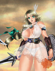 1girls blonde_hair female female_only human long_hair milf solo sophitia_alexandra soul_calibur tagme xuexue_yue_hua