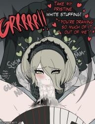 cedric_dewitt cum danganronpa danganronpa_v3 female female_focus front_facing_with_ass human_monokuma kirumi_tojo male monokuma penis sucking sucking_penis toujou_kirumi