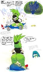 1girl2boys 1girls 2boys 2boys1girl afrosoricid anthro ass backpack baggy_pants big_ass big_butt black_body black_clothing black_fur black_shirt black_topwear blue_body blue_eyes blue_fur bottomless bottomless_female butt_crush buttcrush buttcrush_aftermath canid canine closed_eyes clothed clothing coughing cuffs_(clothing) dazed_from_stink dialogue dirty_talk dominant dominant_female duo ear_piercing eulipotyphlan facesitting fart fart_cloud fart_fetish fart_in_mouth farting_in_mouth farting_on_face fat_ass female fennec footwear forced fox fur gloves gobrush green_body green_fur grin grinding group grunting hair hand_on_ass hand_on_butt hands_on_hips handwear hedgehog hi_res holding_nose idw_publishing impact_effect impact_lines kitsunami_the_fennec laugh losing_rings lying male male/female mammal on_back on_ground open_mouth piercing ponytail proud quills red_clothing red_footwear red_shoes ring rushgob sega sharp_teeth shirt shoes simple_background small_tail smile sonic_(series) sonic_the_hedgehog sonic_the_hedgehog_(comics) sonic_the_hedgehog_(idw) sonic_the_hedgehog_(series) sound_effects speech_bubble spiral_eyes stink_lines surge_the_tenrec taunting teeth tenrec text tied_hair time_lapse topwear torn_clothing torn_shirt torn_topwear trio unconscious white_background white_clothing white_gloves white_handwear wide_hips yellow_background yellow_clothing yellow_footwear yellow_shoes