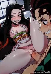 1girls ai_generated black_hair blush blush_lines blushing_female breasts brother_and_sister clothed clothing curvy curvy_female curvy_figure cute cute_face demon demon_girl demon_horns demon_slayer dripping female female_focus front_view half-closed_eyes half-dressed half_naked happy happy_sex incest incest_(lore) kamado_nezuko kamado_tanjirou kimetsu_no_yaiba legs legs_up light-skinned_female light_skin long_hair looking_pleasured male medium_breasts missionary missionary_position missionary_sex motion_blur motion_lines naked naked_female naughty naughty_face naughty_smile nezuko_kamado nude nude_female nutality orgasm orgasm_face panties pants patreon pink_eyes pink_panties pleasure_face pussy pussy_juice pussy_juice_drip sex sexy sibling_incest siblings sister speed_lines sweat sweatdrop sweating sweaty sweaty_body tanjiro_kamado teenage_female teenager thick_thighs vagina vaginal_fluids vaginal_insertion vaginal_juices vaginal_penetration vaginal_sex young younger_female younger_male