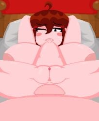 1boy 1girls anal anal_focus anal_insertion anal_sex animated annoyed annoyed_expression anus areola areolae arms_behind_head auburn_hair background beat_banger bed bedroom belly_expansion black_eyes blushed breasts brown_hair character_request clitoris eyelashes female first_time hair_ornament huge_breasts laiya(character) laiya(oc) laying_down laying_on_bed legs legs_apart legs_spread lips looking_at_viewer male moving_breasts oc one_eye_closed original_character panties_removed pillow pixel_art pussy shocked shocked_expression short_hair thick_pussy voluptuous voluptuous_female zionosprites
