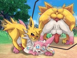 absurd_res anal anal_orgasm anal_sex animal_genitalia animal_penis anus ass backsack balls ballsack bodily_fluids canine_genitalia canine_penis cum cum_in_ass cum_inside duo eeveelution ejaculation erection feral feral_on_feral feral_penetrated feral_penetrating feral_penetrating_feral fur generation_1_pokemon generation_6_pokemon genital_fluids genitals hands-free hi_res jolteon knot knotted_penis male male/male male_feral nintendo one_eye_closed orgasm penetration penis pink_body pink_fur pokemon pokemon_(species) sex sylveon tail tail_anus white_balls white_body white_fur yellow_balls yellow_body yellow_fur zerokat