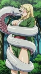 ai_generated blonde_hair coils female kissing longer_than_2_minutes longer_than_5_minutes longer_than_one_minute naruto_(series) restrained snake sound tagme tsunade video