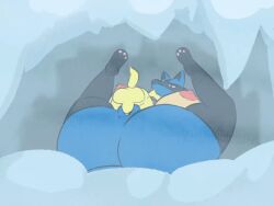 1boy 1girls alpha_pokemon animated ass balls balls_deep body_heat fat_ass female female_lucario furry horny horny_female horny_male in_heat larger_female level_difference lucario lucario_(female) male male/female male_penetrating male_penetrating_female mating_press nintendo no_sound penis penis_in_pussy pokemon pokemon_(species) pokemon_dppt pokemon_legends_arceus pussy riolu shiny_pokemon shiny_riolu short_playtime size_difference small_but_hung small_dom_big_sub smaller_male snow tagme tanbagel_ vaginal_penetration vaginal_sex