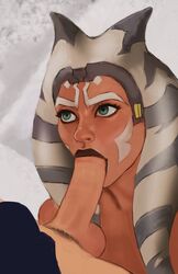 1boy 1girls ahsoka_tano alien alien_girl background balls clone_wars duo eye_contact eyelashes eyes faceless_male facial_markings fellatio female female_focus flushed headband headgear horn human human_penetrating humanoid interspecies kneeling looking_at_another looking_up male nude nude_female open_eyes oral oral_sex penis pubic_hair standing star_wars straight tentacle tentacle_hair the_clone_wars:_season_seven togruta twinflame white_background