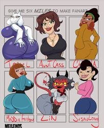 6girls ameizing_lewds american_dragon:_jake_long ass_in_dress big_ass big_breasts big_butt big_hero_6 big_hips big_lips big_thighs cass_hamada chicha_(disney) cleavage crossover danny_phantom disney female female_focus female_only gigantic_ass gigantic_breasts gigantic_butt helluva_boss hourglass_figure huge_ass huge_breasts huge_butt huge_hips huge_thighs large_ass large_breasts large_butt latina lin_(helluva_boss) madeline_fenton marvel marvel_comics milf multiple_girls peruvian_female six_fanarts_challenge susan_long the_emperor's_new_groove toriel undertale wide_hips