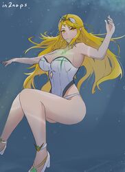 alternate_costume breasts clothed clothing female in2naps mythra nintendo solo swimsuit tagme underwater xenoblade_(series) xenoblade_chronicles_2