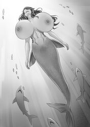 2022 
underwater abs absurd_res animal_humanoid big_breasts breasts ear_fins erect_nipples female fin fish fish_humanoid fish_tail gills greyscale hair hi_res huge_breasts humanoid hyper hyper_breasts long_hair low-angle_view macro marine marine_humanoid merfolk monochrome muscular muscular_female nipples nude open_mouth scales sea shark sharp_teeth solo split_form swimming teeth torotale water