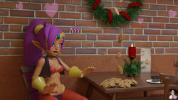 16:9 3d 3d_(artwork) breasts christmas cookies female female_only growth lazza_(artist) long_hair pointy_ears ponytail purple_hair sequence shantae shantae_(character) smooth_skin