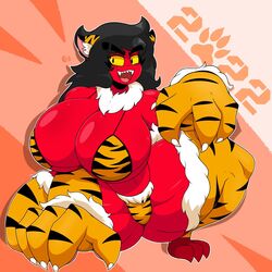 2022 :3 big_breasts female furry huge_breasts lunar_new_year mimic omegabrawl roob_(omegabrawl) tagme tiger year_of_the_tiger