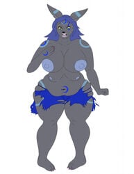 anthro ashwolves5 breasts canid canine eeveelution female fox growth hi_res mammal multi_breast nintendo pokémon_(species) pokemon skindentation solo thick_thighs transformation umbreon video_games