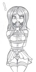 ball_gag bondage bound commission commissioner_upload crotch_rope danganronpa female_only freckles gag mukuro_ikusaba panties raya100 small_breasts straight_hair