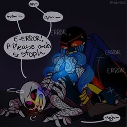 2boys 2d 2d_(artwork) blue_tongue clothed clothed/nude clothed_male duo eating_out english_text error_sans error_sans_(fan_character) errorink_(fan_character) errortale errorxink fan_character ink_sans ink_sans_(fan_character) inktale inkxerror multi_tongue non-human nude_male rainbow_blush rainbow_tongue sans sans_au sans_oc sanscest skeleton tattooed tattooed_arm tattooed_chest tattooed_male tattoos tears tears_of_pleasure text text_bubble tongue undertale_au