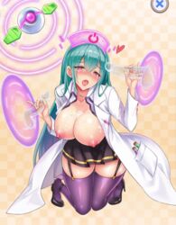 animated bouncing_breasts ghost_penis handjob heels high_heels lab_coat labcoat nurse_cap nutaku portals project_qt semen_on_breasts sylvia_(project_qt) thighhighs