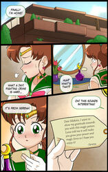 1girls ass ass_expansion bishoujo_senshi_sailor_moon breast_expansion breasts clothing comic comic_page dakunart dialogue english_dialogue female female_only giantess growth huge_ass huge_breasts makoto_kino ponytail sailor_jupiter