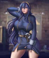 1girls alternate_breast_size bare_thighs blue_dress blue_eyes blue_hair clothing curvy female female_only fingerless_gloves fire_emblem fire_emblem_awakening flowerxl gloves hand_on_pussy hands_behind_head hi_res hips huge_boobs huge_breasts long_hair looking_at_viewer lucina_(fire_emblem) nintendo pink_mouth smile solo teasing thick_thighs thighs tiara very_long_hair voluptuous