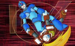 gachimuchi mega_man mega_man_x wrestling x_(mega_man) zero_(mega_man)