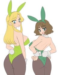 2girls ass big_breasts blonde_hair blue_eyes bunnysuit cindy_tweak dark_blue_eyes dirty_blonde_hair laura_tucker long_hair milf short_hair south_park