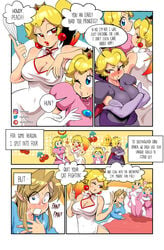 1boy 4girls breasts cat_peach cleavage comic crossover female huge_breasts link link_(breath_of_the_wild) mario_(series) nintendo paper_mario princess_peach sasatseng shadow_queen super_mario_3d_world the_legend_of_zelda thick_thighs