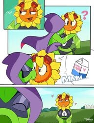 2girls ? big_breasts comic cum cum_in_mouth cum_swap cute female_only green_shadow_(pvz) kissing multiple_girls peashooter_(pvz) plantie plants_vs_zombies plants_vs_zombies:_heroes skyline_comet snowballing solar_flare_(pvz) sunflower_(pvz) yuri