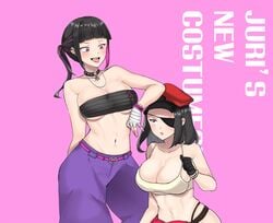 alternate_costume alternate_hairstyle capcom duo english_text female female_only johwa juri_han street_fighter street_fighter_v text