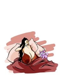 1girls black_hair female_focus female_only gigantic_breasts huge_breasts omac