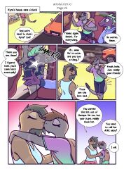 1cuntboy 1futa amon_(atrolux) anthro atrolux bassel_(atrolux) comic cuntboy dickgirl english_text futa_on_cuntboy futanari hi_res intersex kyra_(atrolux) lizard reptile scalie skink snake speech_bubble text