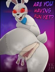 absurd_res anthro anus ass bodily_fluids clothing costume cum cum_drip dripping dripping_pussy dripping_wet female finger_fuck fingering fingers five_nights_at_freddy's five_nights_at_freddy's:_security_breach fursuit gaping gaping_pussy genital_fluids genitals glare hi_res huge_filesize human humanoid ilovejudyhopps lagomorph leporid mammal masturbation pussy pussy_juice rabbit schizophrenia scottgames soaked solo steel_wool_studios text torn_clothing vaginal_masturbation vaginal_penetration vanny_(fnaf) video_games whispering